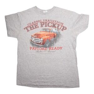 Men's The Pickup Truck T Shirt Size Med Gray Short Sleeve Crew Neck Cotton